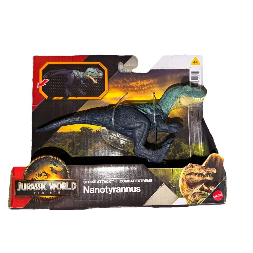 Mattel Jurassic World Rebirth Strike Attack Nanotyrannus Action Figure HTK70 NEW